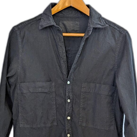 Frank & Eileen | Cotton & Flax Linen “Ireland” Black Long Sleeve Romper | Medium - Picture 6 of 13